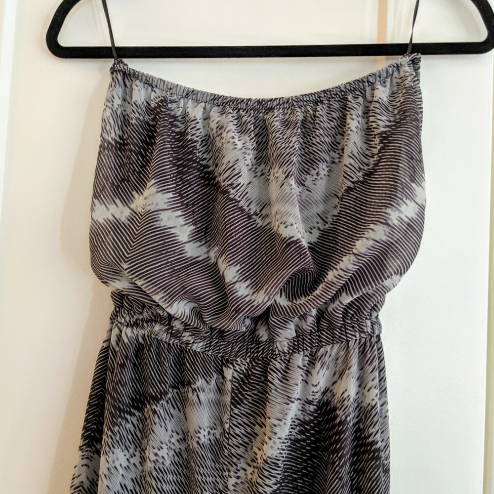 Strapless B&W Printed Jumpsuit